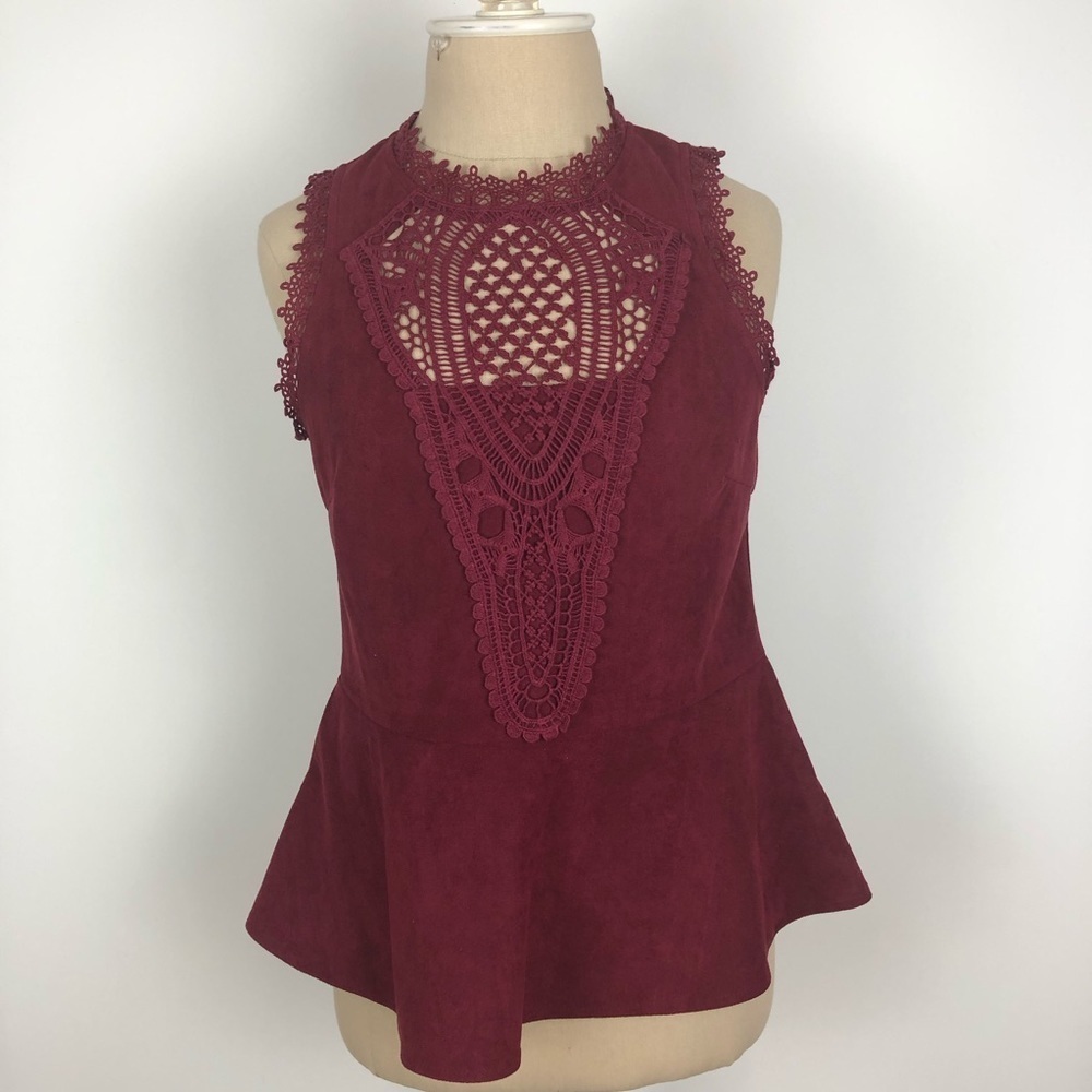 Ayla Suede Peplum Top S